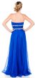 Strapless Long Formal Prom Dress with Beaded Waist back in Royal Blue